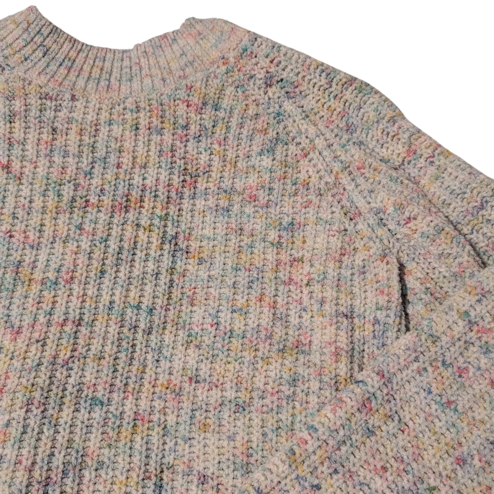 Old Navy Pastel Rainbow Speckled Velour Knit Girls Sweater Size XL 14/16 - Picture 4 of 6